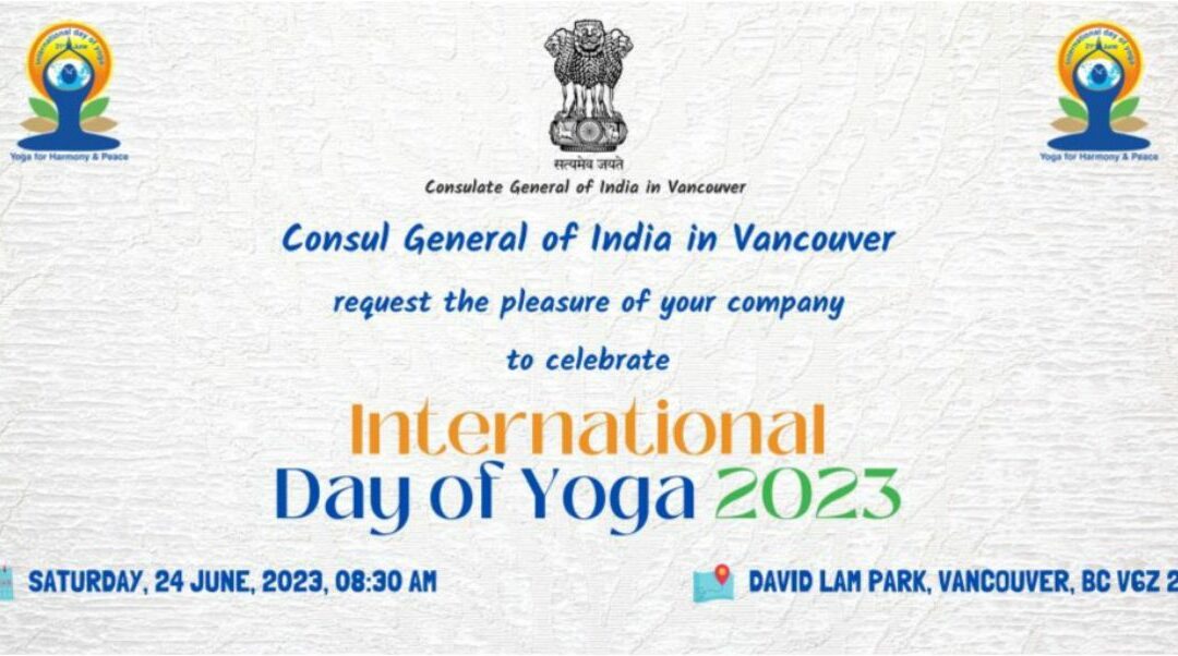 International Day of Yoga 2023 Celebrations in Vancouver, BC