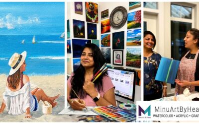 Acrylic Painting Workshop in Port Coquitlam inspired by the Blissful Beach by MinuArtByHeart